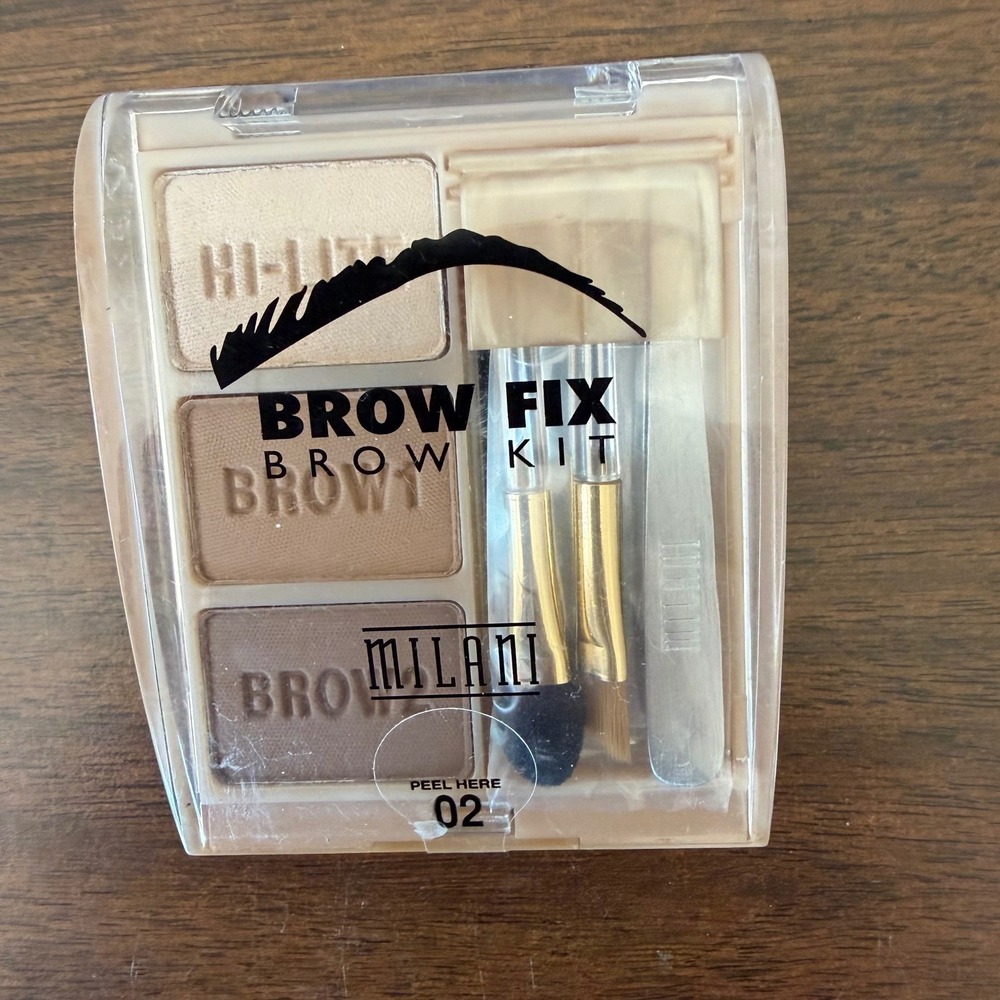 Milani Brow Fix Brow Kit 02 Medium Eyebrow Powder Palette with Tools 0.15oz NEW